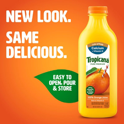 Tropicana Pure Premium 100% Orange Juice Original Lots of Pulp with Calcium and Vitamin D - 46 Fl. Oz. - Image 2