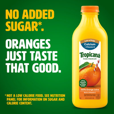 Tropicana Pure Premium 100% Orange Juice Original Lots of Pulp with Calcium and Vitamin D - 46 Fl. Oz. - Image 3