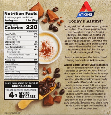 Atkins Mocha Latte Meal Bar - 10.6 OZ - Image 6