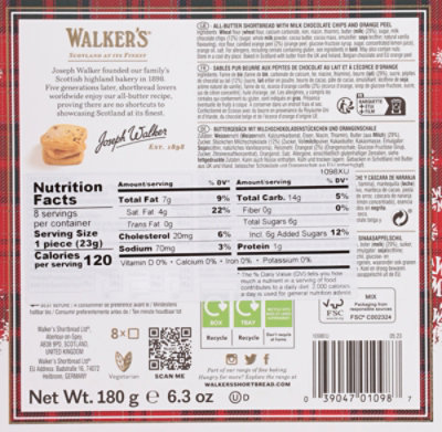 Walkers Chocolate Orange Shortbread 6.2oz - 6.2 OZ - Image 6