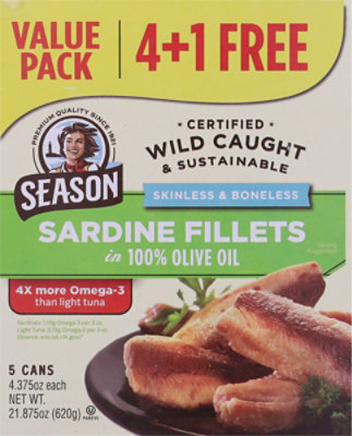 Seasons Sardines Boneless Olive Oil 5pk - 21.875 OZ - Image 5