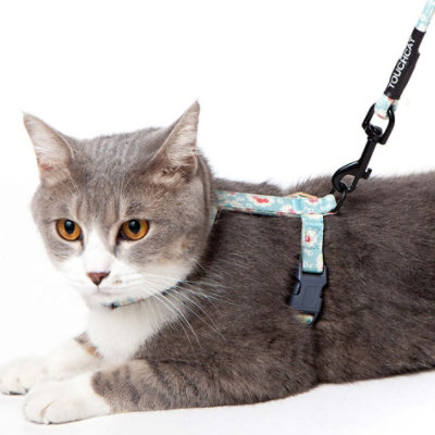 Touchcat 'Radi-Claw' Durable Cable Cat Harness and Leash Combo - Sky Blue - Medium - Image 3
