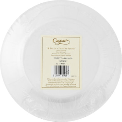 Caspari Confetti Bright Salad Plate - 8 CT - Image 4