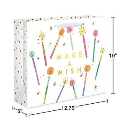 American Greetings Birthday Large Horizontal Gift Bag for Her Make A Wish 1-count - Image 2