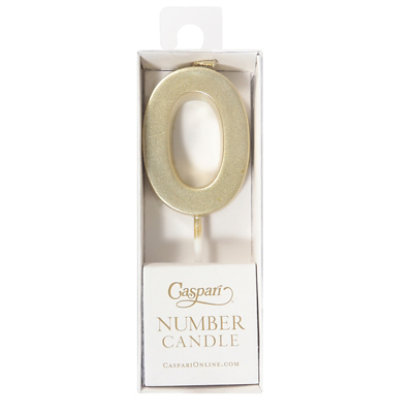 Caspari Number 0 Gold Candle - 1 CT - Image 1