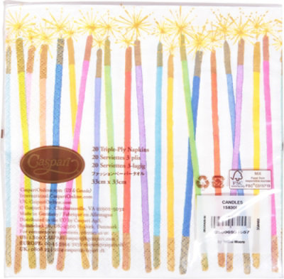 Caspari Candles Luncheon Napkin - 20 CT - Image 4