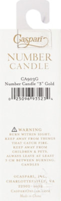 Caspari Number Three Gold Candle - 1 CT - Image 4