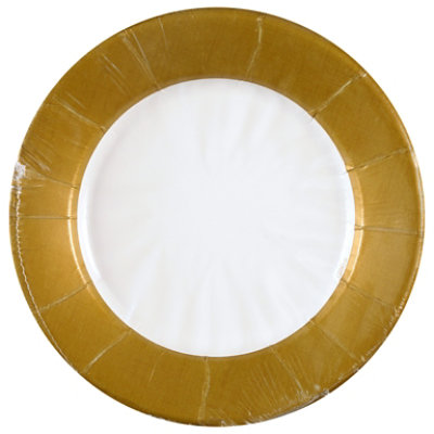 Linen Gold Salad/dessert Plates - 8 CT - Image 2