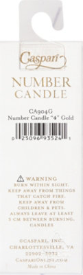 Caspari Number Four Gold Candle - 1 CT - Image 4