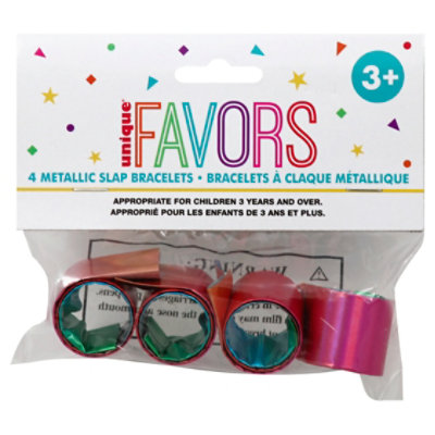 Unique 4 Rainbow Slap Bracelets - 4 CT - Image 1