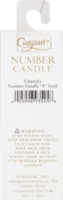 Caspari Number Five Gold Candle - 1 CT - Image 4