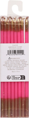 Caspari Birthday Slim Fuchsia/gld Candle - 16 CT - Image 3