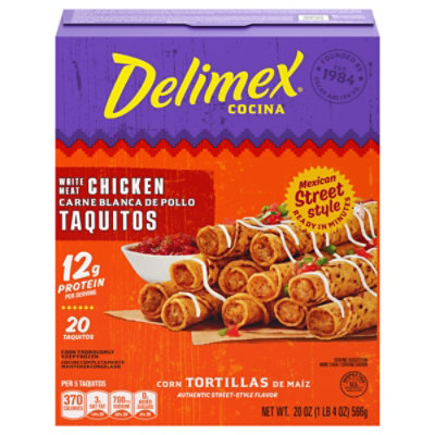 Delimex Chicken Corn Taquitos, 20 Oz, 20 Ct Box - 20 OZ - Image 3