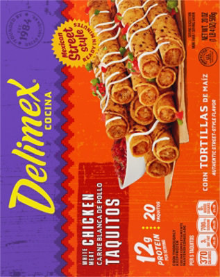 Delimex Chicken Corn Taquitos, 20 Oz, 20 Ct Box - 20 OZ - Image 6