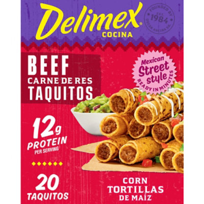 Delimex Beef Corn Taquitos, 20 Oz, 20 Ct Box - 20 OZ - Image 1