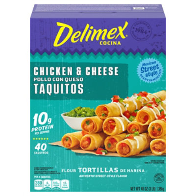 Delimex Chicken & Cheese Flour Taquitos, 40 Ct Box, 48 Oz - 48 OZ - Image 3