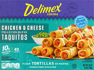 Delimex Chicken & Cheese Flour Taquitos, 40 Ct Box, 48 Oz - 48 OZ - Image 6