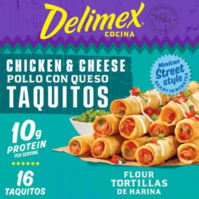 Delimex Chicken & Cheese Flour Taquitos, 19.2 Oz, 16 Ct Box - 19.2 OZ - Image 1