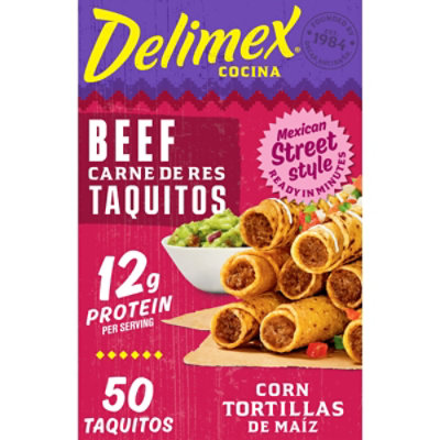 Delimex Beef Corn Taquitos, 50 Ct Box, 50 Oz - 50 OZ - Image 1