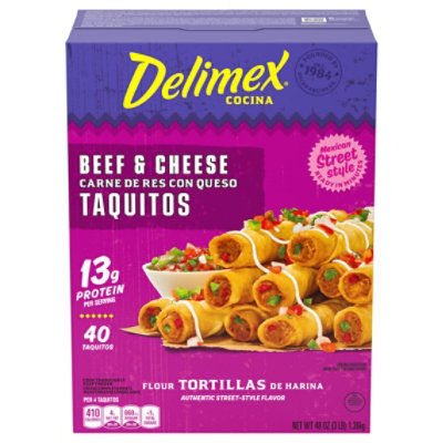 Delimex Beef & Cheese Flour Taquitos, 40 Ct Box, 48 Oz - 48 OZ - Image 3