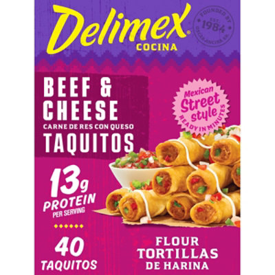 Delimex Beef & Cheese Flour Taquitos, 40 Ct Box, 48 Oz - 48 OZ - Image 2