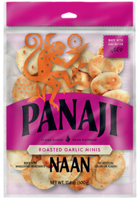Panaji Roasted Garlic Naan Minis - 17.6 OZ - Image 1