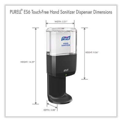 PURELL Es6 Touch Free Hand Sanitizer Dispenser, 1,200 Ml, 5.25 X 8.56 X 12.13, Graphite - Image 4
