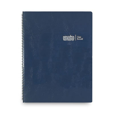 Doolittle Recycled Class Record Book, 9-10 Week Term: Two-Page Spread (35 Students), Two-Page Spread (8 Classes), 11 X 8.5, Blue Cover - Image 3