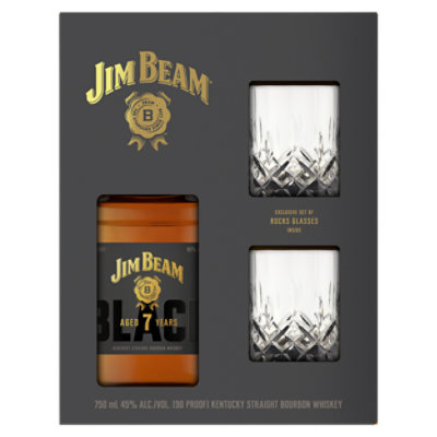 Jim Beam Black Bourbon With Glassware 750 Ml - 750 ML - Image 1