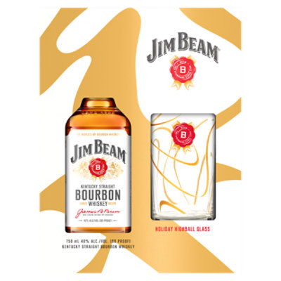 Jim Beam Bourbon With Glassware 750 Ml - 750 ML - Image 1