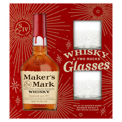 Makers Mark Bourbon With Glassware 750 Ml - 750 ML - Image 1