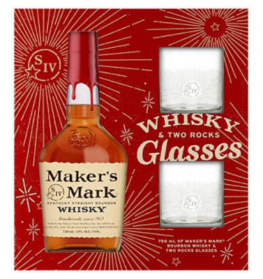 Makers Mark Bourbon With Glassware 750 Ml - 750 ML - Image 1