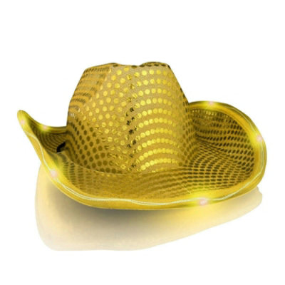 Blinkee - LED Flashing Cowboy Hat with Gold Sequins - Image 1