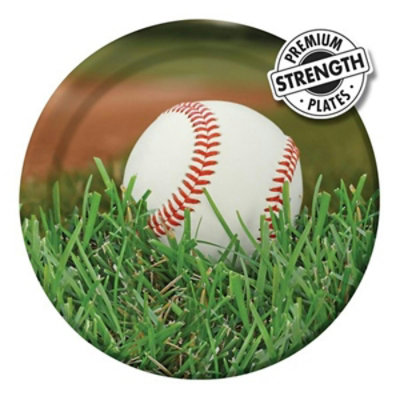 Creative Converting - 9 In. Sports Fanatic Baseball Dinner Plates - Case of 96 - Image 1