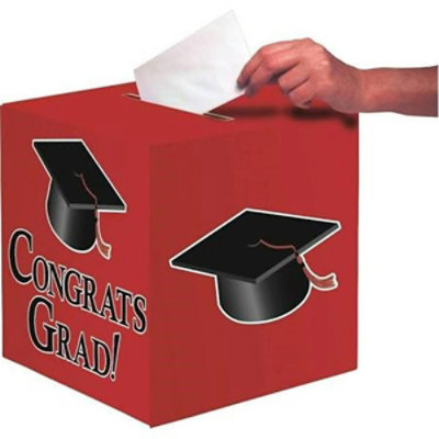 Hoffmaster Group - Group 6 by 1 Count Congratulations Graduation Party Card Box Red - Case of 6 - Image 1