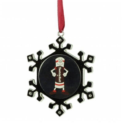 Northlight Seasonal - Silver Plated SnowflakeToostie Roll Man Candy Logo Christmas Ornament with European Crystals - Image 1