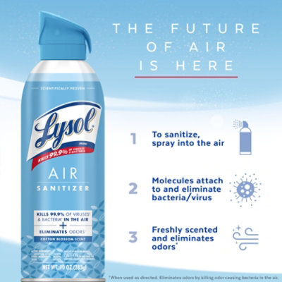 Lysol Air Sanitizer Spray Cotton Blossom 10 Oz - 10 OZ - Image 6