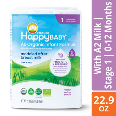 Happy Baby Organics Stage 1 A2 Infant Formula - 22.9 Oz - Image 1