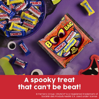 Butterfinger CRUNCH & Baby Ruth Fun Size Assorted Halloween Candy Bars 50 Count - 29.7 Oz - Image 2