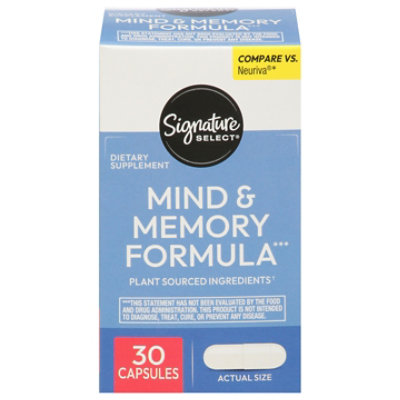 Signature Select Dietary Supplement Mind & Memory Formula Capsules 30 Ct - 30 CT - Image 1