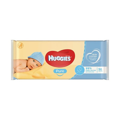 Huggies Baby Wipes Pure 56 ct - Case - 10 Units - Image 1