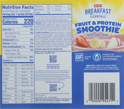 Carnation Breakfast Essentials Fruit Protein Smoothie Strawberry Banana 6 Count 8 Fluid Ounce - 6-8 FZ - Image 6