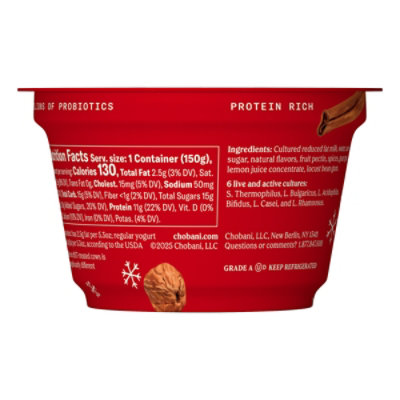 Chobani Reduced Fat Greek Yogurt Limited Batch Spiced Holiday Nog 5.3oz - 5.3 OZ - Image 5