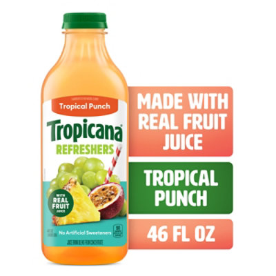 Tropicana Refreshers Tropical Punch Juice Drink with Real Fruit Juice - 46 Fl. Oz.