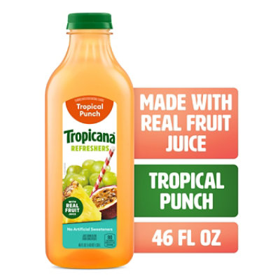 Tropicana Refreshers Tropical Punch Juice Drink with Real Fruit Juice - 46 Fl. Oz. - Image 1