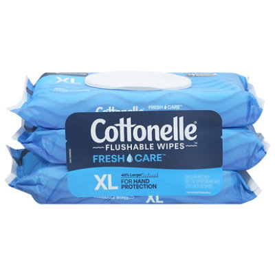 Cottonelle Xl Flushable Wet Wipes 3 Flip-top Packs 45 Wipes Per Pack - 135 CT - Image 1