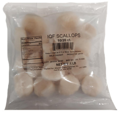 Sea Scallops 10/20 Ct Japanese Iqf - 1 LB - Image 1