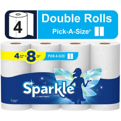 Sparkle Pick-a-size Paper Towels 4 Double Rolls - 4 RL - Image 1