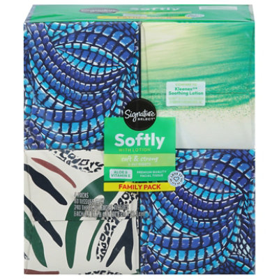 Signature Select Softly With Lotion Facial Tissue 4 Packs 60 Tissues Each - 4-60 CT - Image 3