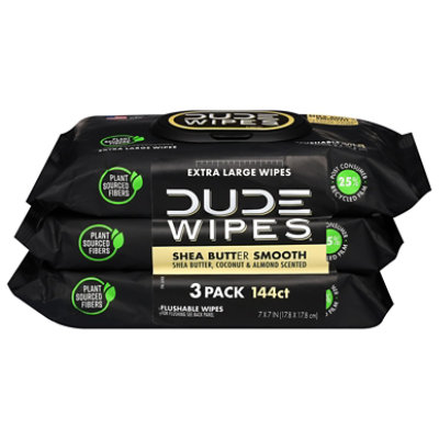 Dude Wipes Shea Butter 48ct 3-pack - 3-48 CT - Image 1